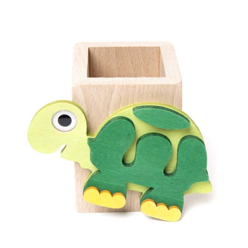 wooden pencil holder turtle il Pianeta delle Idee