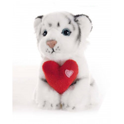 Peluche tigre blanc avec coeur Plush & Company 05132