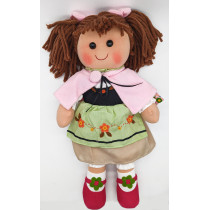 Rag Doll Dorella Brown hair Plush & Company 02298