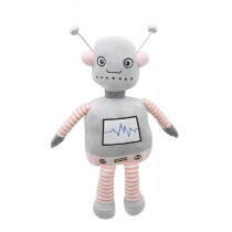Peluche Robot grigio/rosa Wilberry WB003606 h38cm