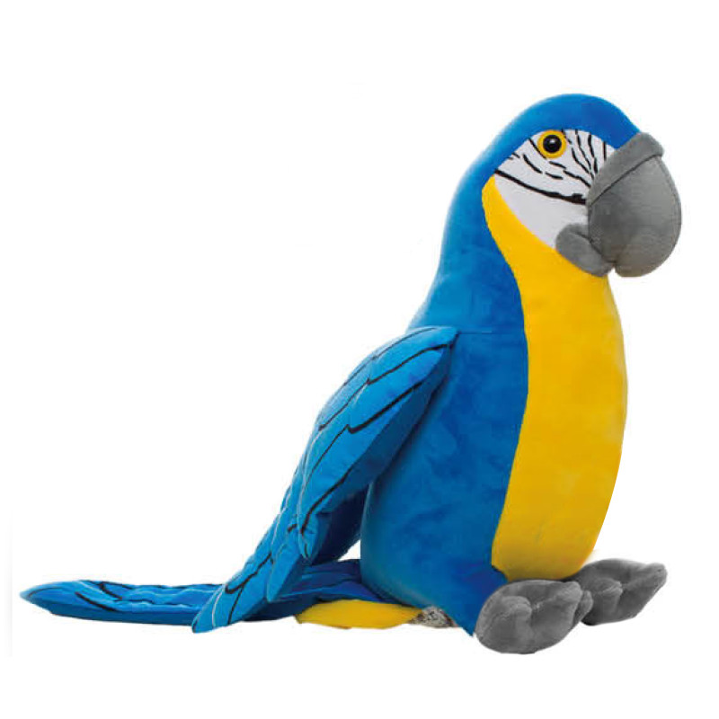 Plush toy Macaw parrot blue H 50 cm