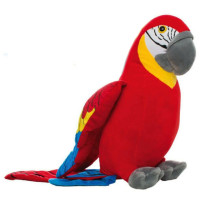 Plush toy Macaw parrot red H 20 cm