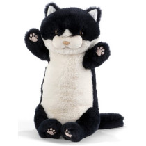 Black and white cat plush toy Plush & Company H. 35 cm 37704