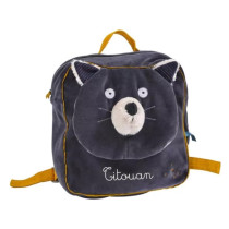 Gray cat backpack Moulin Roty 666070