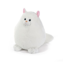 Chubby white cat plush toy Plush & Company 07873