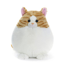 Chubby tabby and white cat plush toy Plush & Company 07873