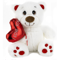 Peluche ours blanc I Love You H 60 cm Plush & Company 09107