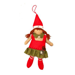 Bambola Elfo Natale con orologio Addobbo albero My Doll GZ005